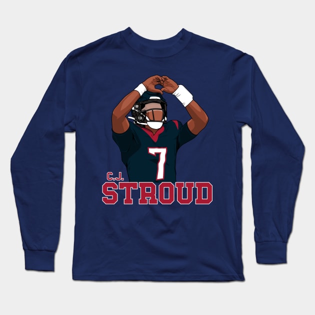 CJ STROUD Long Sleeve T-Shirt by origin illustrations